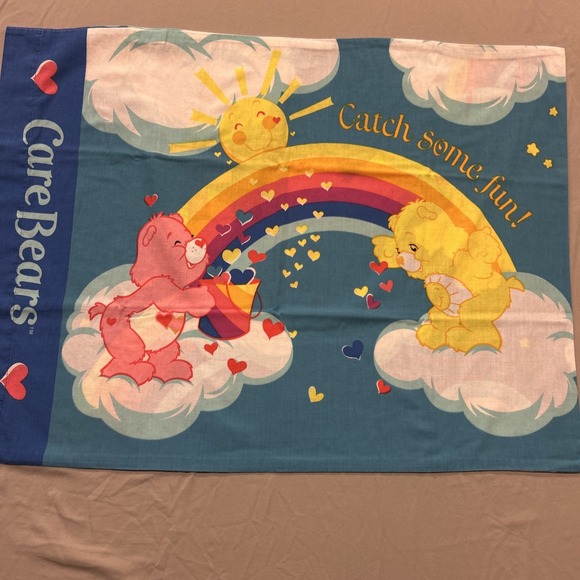 Care Bears Towel Bath Towel 2 Wash Cloths‎ Pillow Case 2004 Vintage - Picture 12 of 16